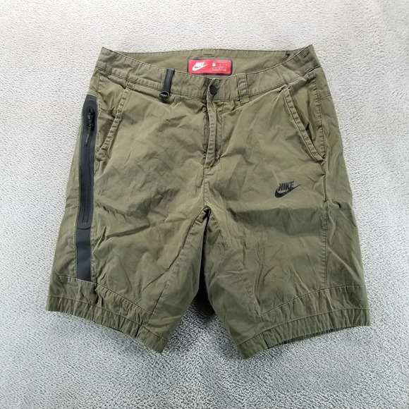 Nike Other - Nike Shorts Mens 34 Green Cargo Bonded Tech Zipper Pockets 11" Hiking Nylon